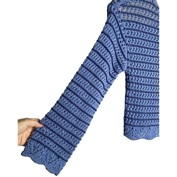 American Eagle women's ballet neck open Knit Oversized Sweater size small Chunky